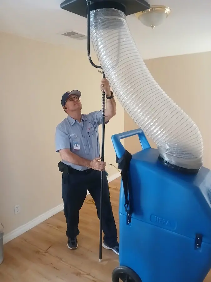 Mini Split Installation technician using HEPA equipment in Twinsburg